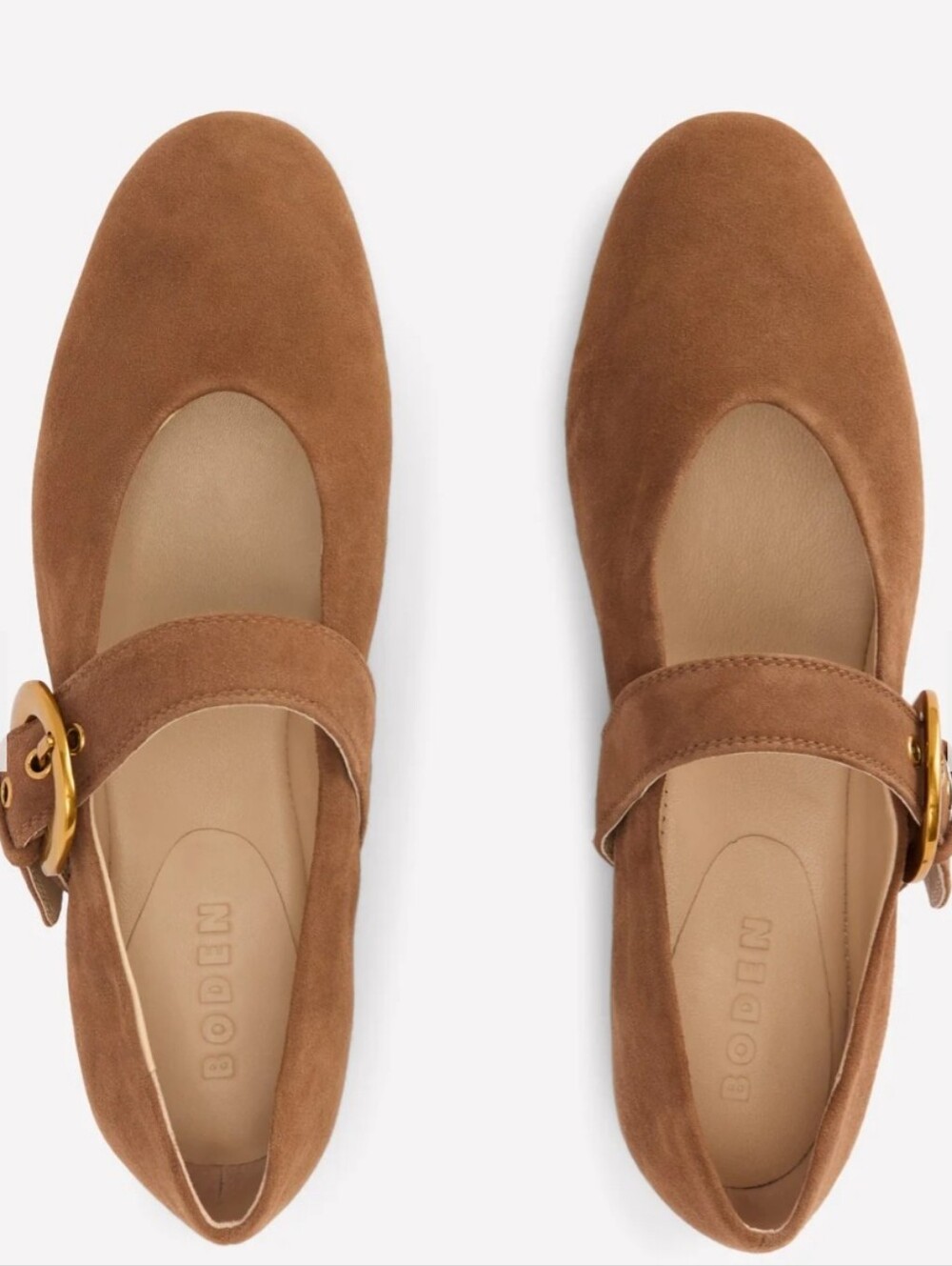 NEW Boden Kylie Flat Buckle Mary Janes Raw Umber EU 41 US 9.5 - Picture 5 of 9